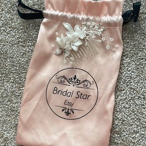 Two small beaded wedding hair accessories